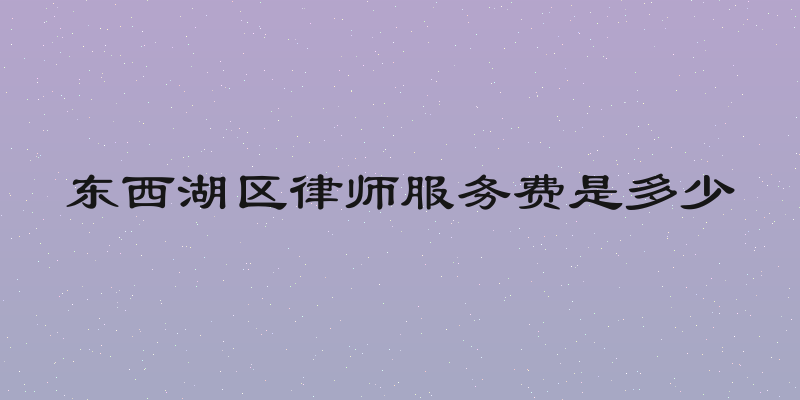 东西湖区律师服务费是多少