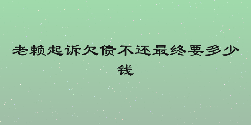老赖起诉欠债不还最终要多少钱