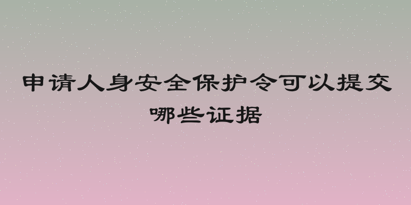 申请人身安全保护令可以提交哪些证据