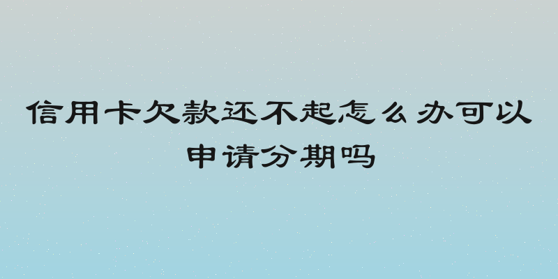 信用卡欠款还不起怎么办可以申请分期吗