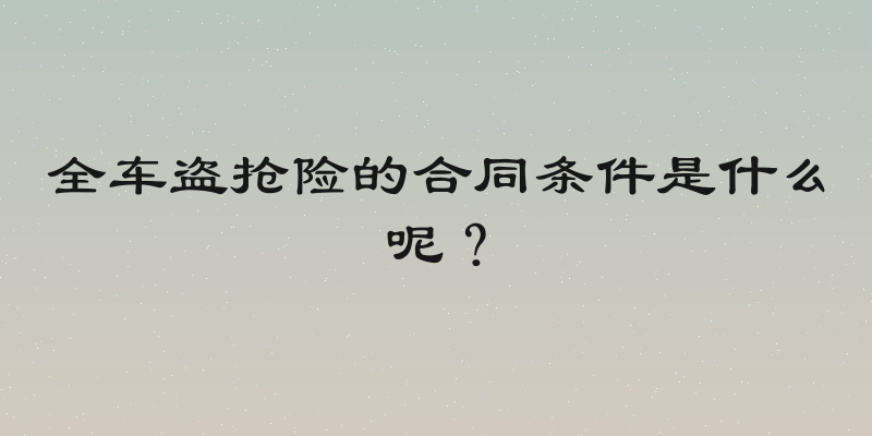全车盗抢险的合同条件是什么呢？