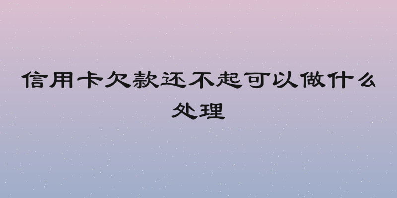 信用卡欠款还不起可以做什么处理
