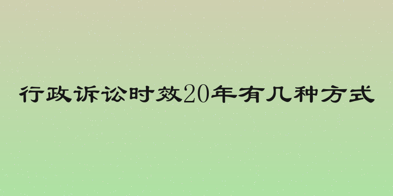 行政诉讼时效20年有几种方式