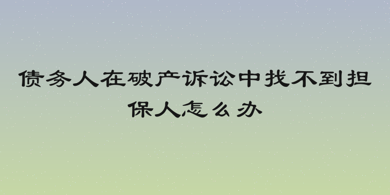 债务人在破产诉讼中找不到担保人怎么办