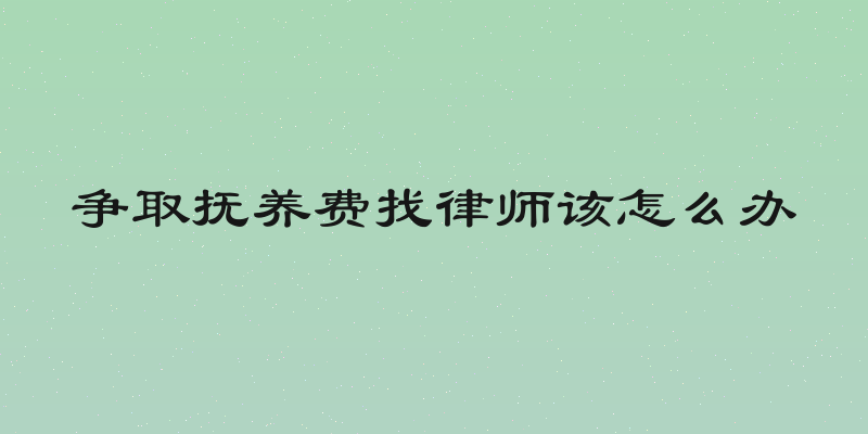 争取抚养费找律师该怎么办