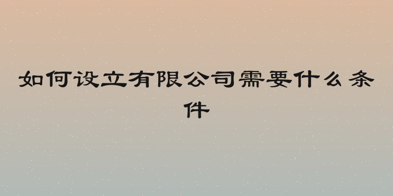 如何设立有限公司需要什么条件