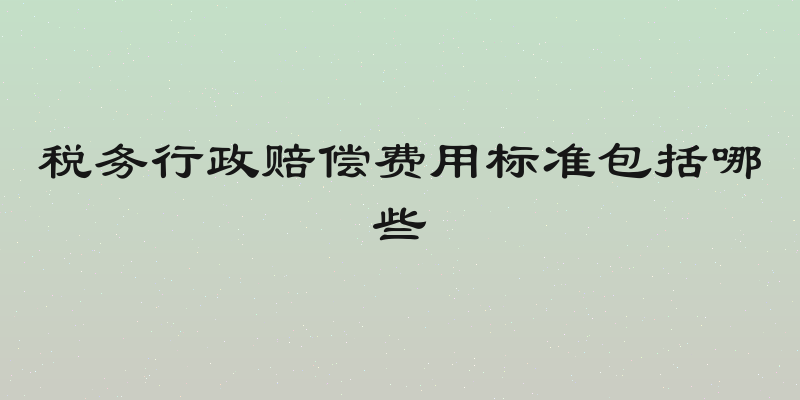 税务行政赔偿费用标准包括哪些