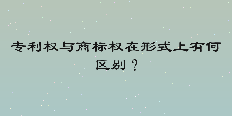 专利权与商标权在形式上有何区别？