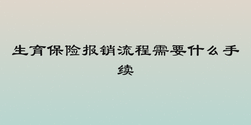 生育保险报销流程需要什么手续