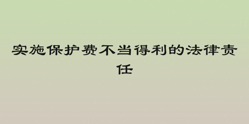 实施保护费不当得利的法律责任
