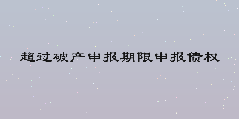 超过破产申报期限申报债权