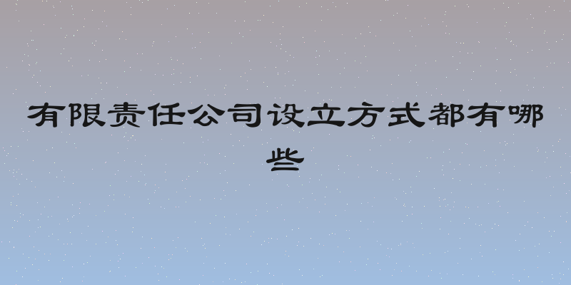 有限责任公司设立方式都有哪些