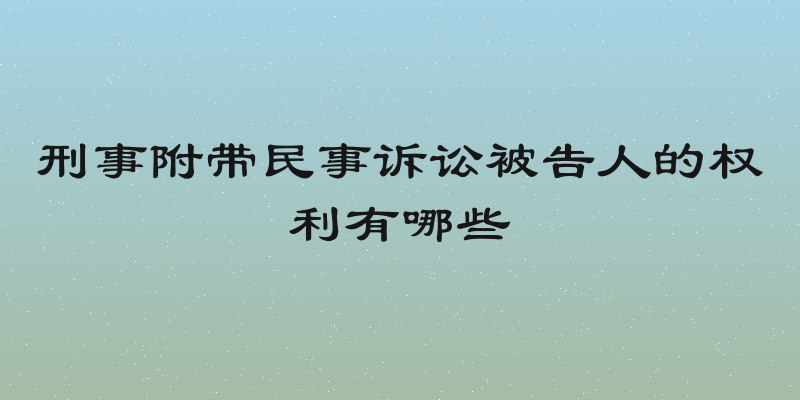 刑事附带民事诉讼被告人的权利有哪些