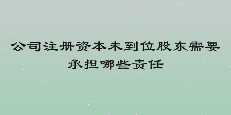 公司注册资本未到位股东需要承担哪些责任