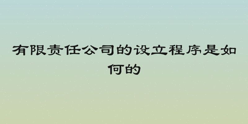 有限责任公司的设立程序是如何的