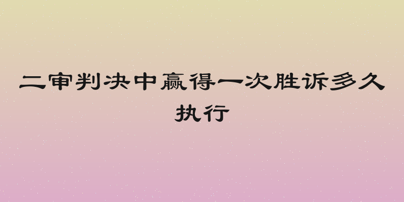二审判决中赢得一次胜诉多久执行