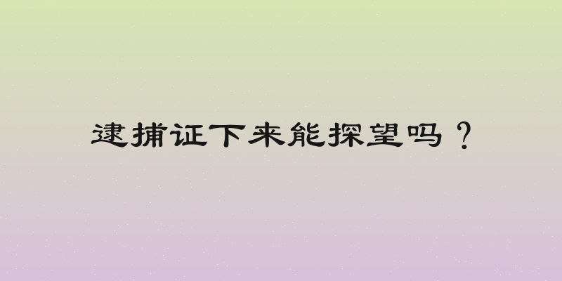 逮捕证下来能探望吗？