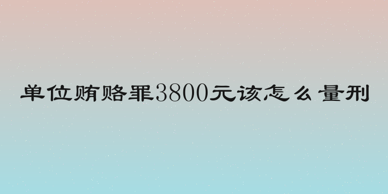 单位贿赂罪3800元该怎么量刑