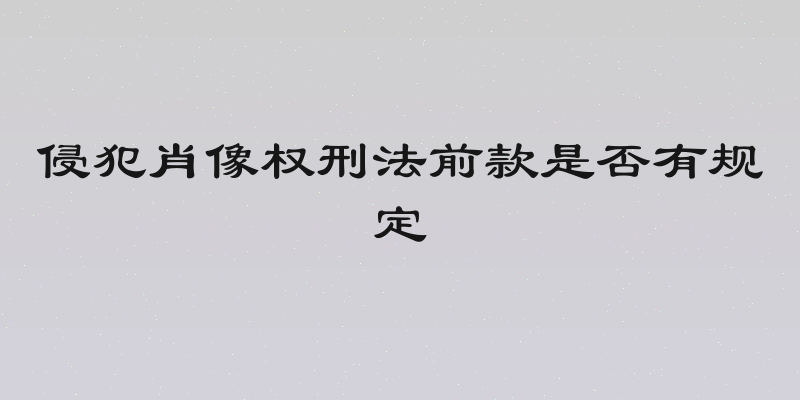 侵犯肖像权刑法前款是否有规定