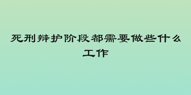 死刑辩护阶段都需要做些什么工作