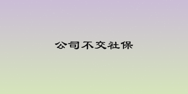 公司不交社保