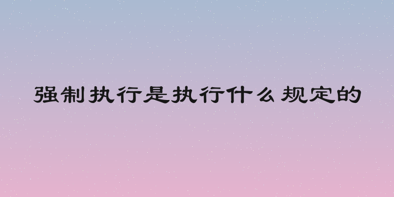 强制执行是执行什么规定的