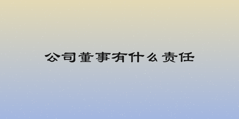 公司董事有什么责任