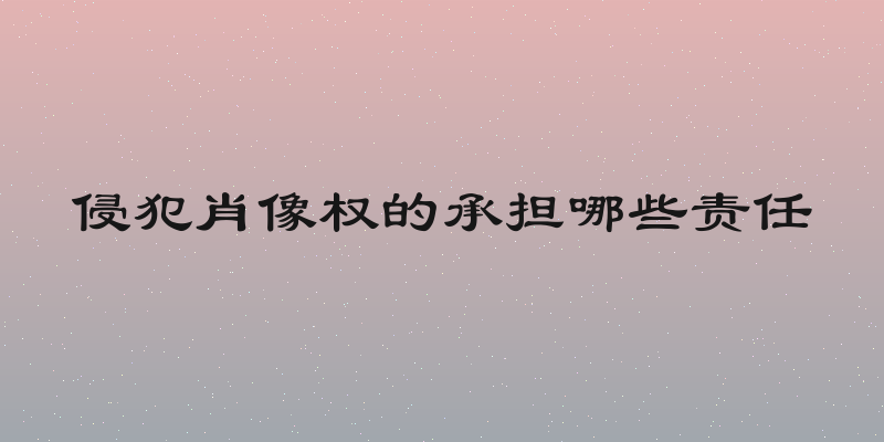 侵犯肖像权的承担哪些责任