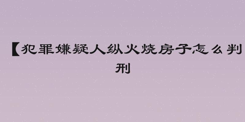 【犯罪嫌疑人纵火烧房子怎么判刑