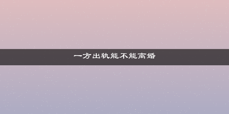 一方出轨能不能离婚