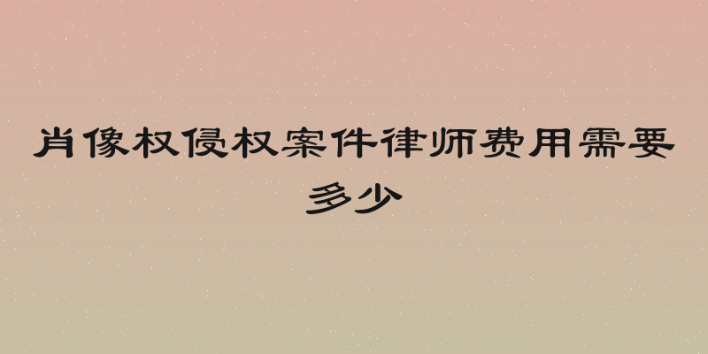 肖像权侵权案件律师费用需要多少