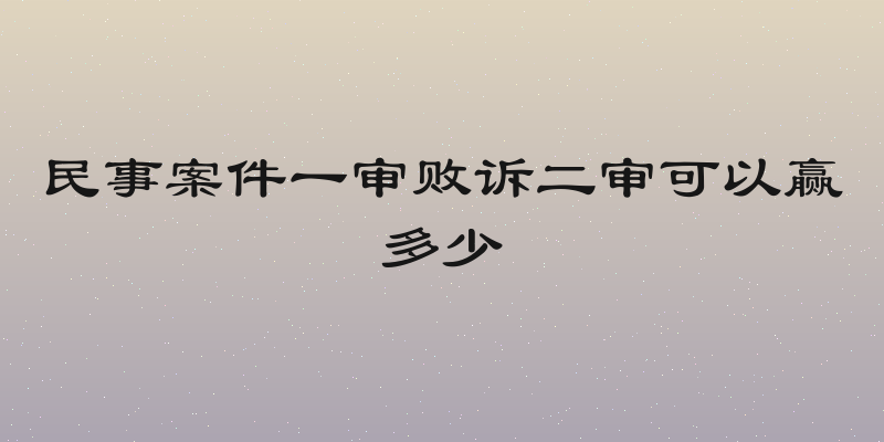民事案件一审败诉二审可以赢多少