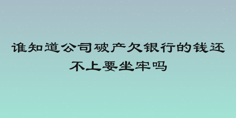 谁知道公司破产欠银行的钱还不上要坐牢吗