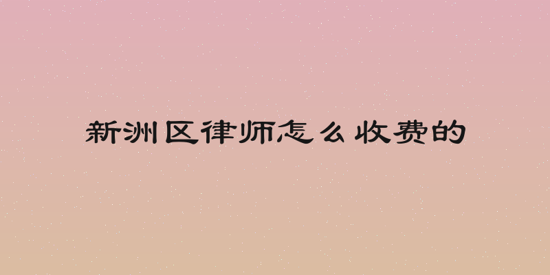 新洲区律师怎么收费的