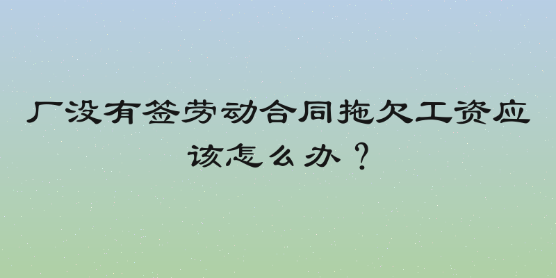 厂没有签劳动合同拖欠工资应该怎么办？