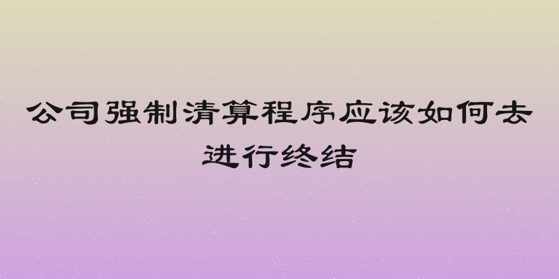 公司强制清算程序应该如何去进行终结