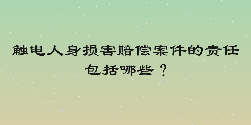 触电人身损害赔偿案件的责任包括哪些？