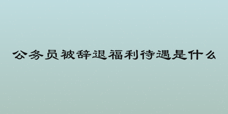 公务员被辞退福利待遇是什么
