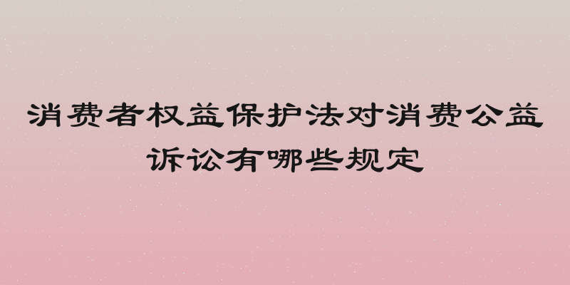 消费者权益保护法对消费公益诉讼有哪些规定