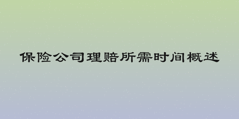 保险公司理赔所需时间概述