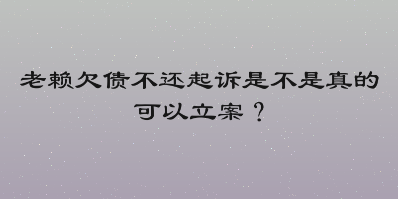 老赖欠债不还起诉是不是真的可以立案？