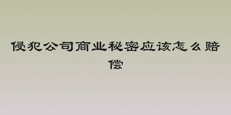 侵犯公司商业秘密应该怎么赔偿