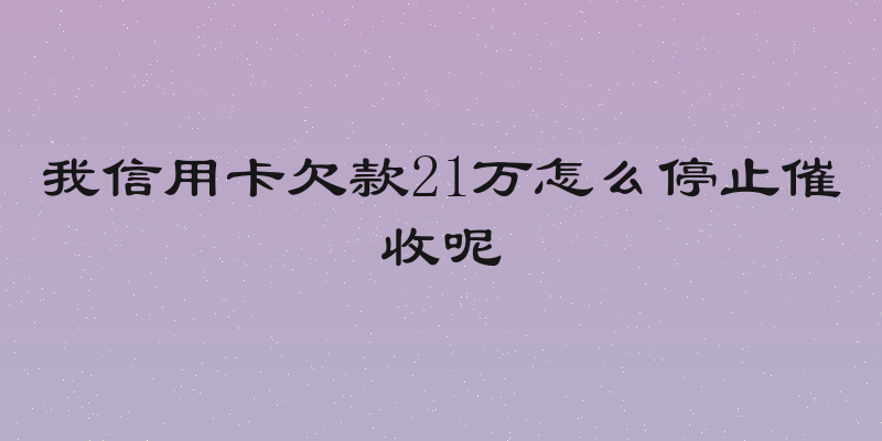 我信用卡欠款21万怎么停止催收呢