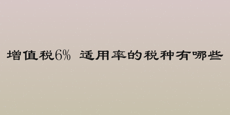 增值税6% 适用率的税种有哪些