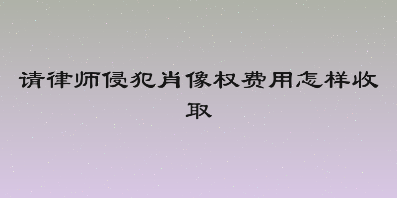 请律师侵犯肖像权费用怎样收取