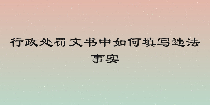 行政处罚文书中如何填写违法事实