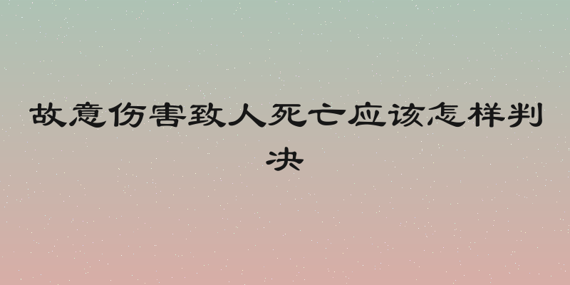 故意伤害致人死亡应该怎样判决
