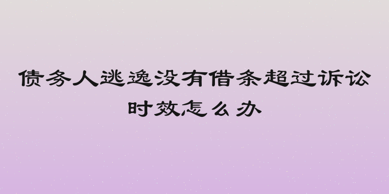 债务人逃逸没有借条超过诉讼时效怎么办