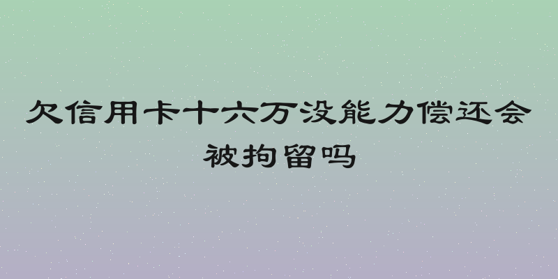 欠信用卡十六万没能力偿还会被拘留吗