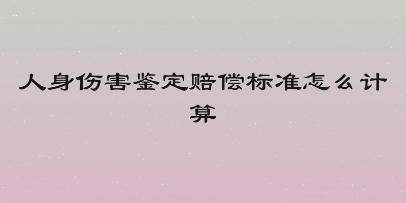 人身伤害鉴定赔偿标准怎么计算
